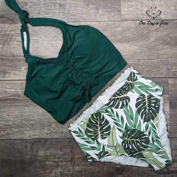 Mukeyo High Waisted Halter Bikini Swimsuit Size S - Picture 3 of 5